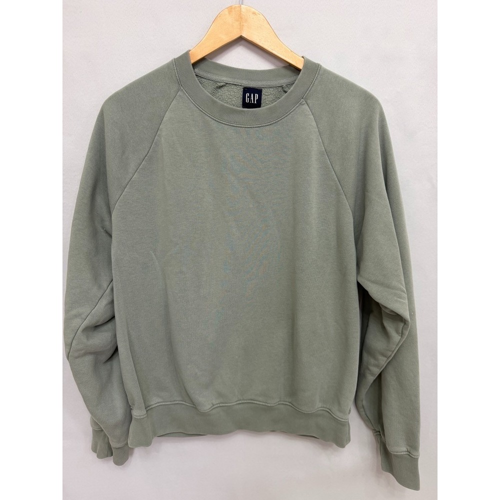 Gap Sage Green Fleece Crewneck Sweatshirt Womens Medium Oversized Pullover